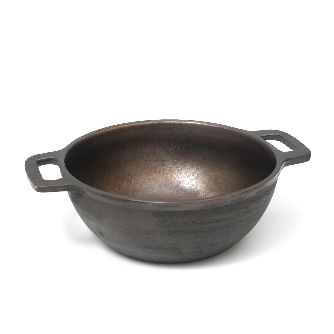 Very Deep Castiron Kadai Pre Seasoned Double Handle 10inch