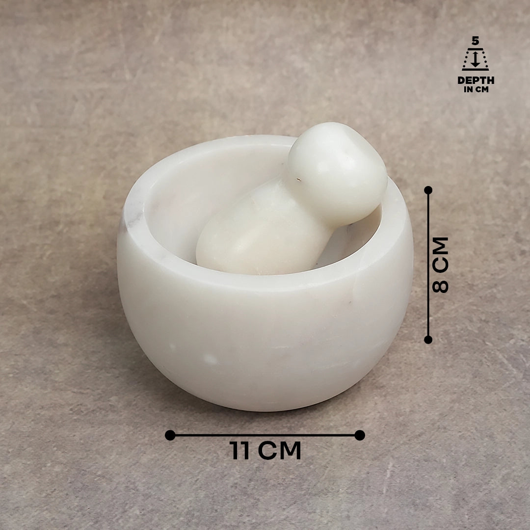 White Marble Mortar and Pestle