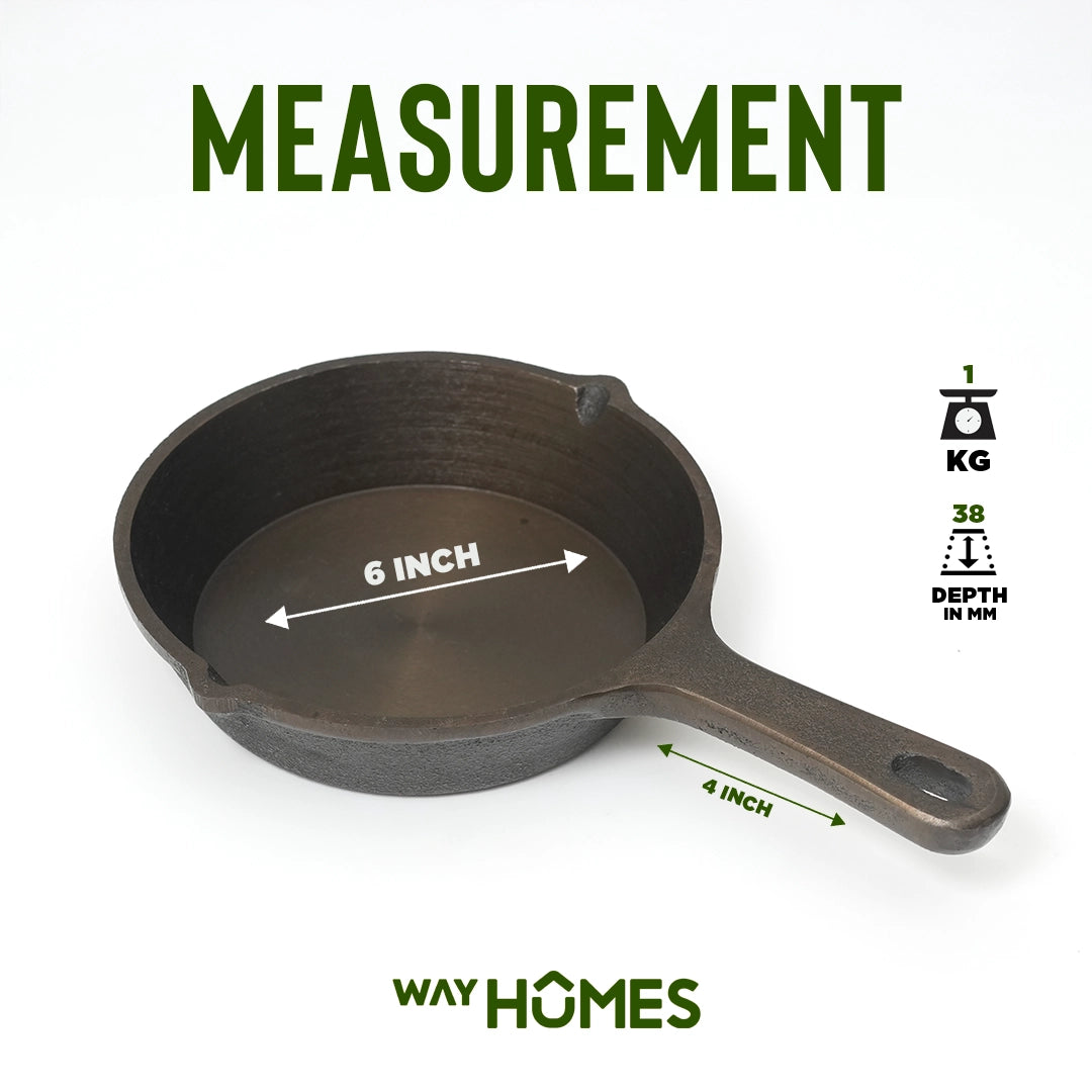 6inch Pure Seasoned Castiron Small Skillet