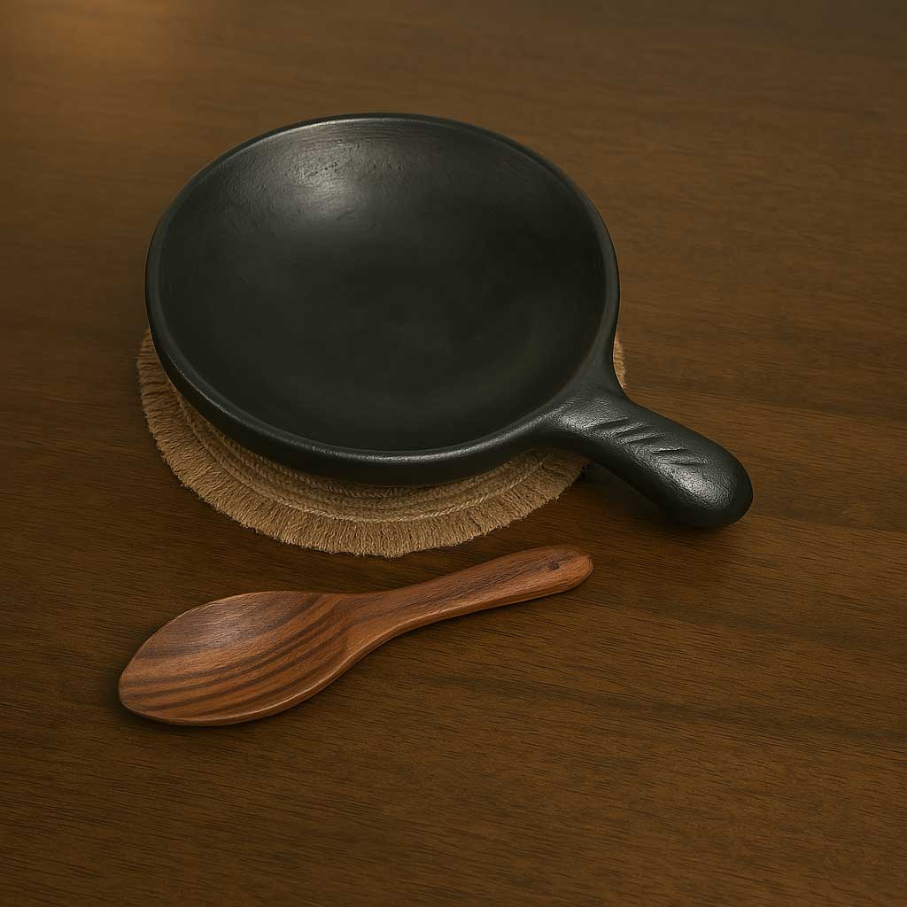 Black Roti Tawa Clay With Handle
