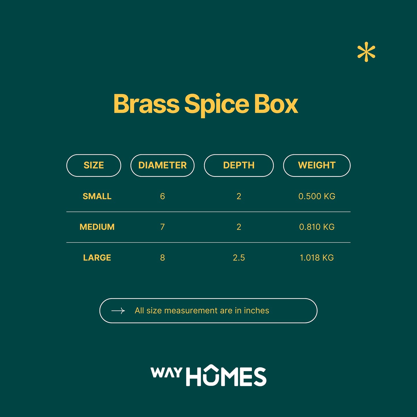 Full Brass Masala Box with Brass Lid