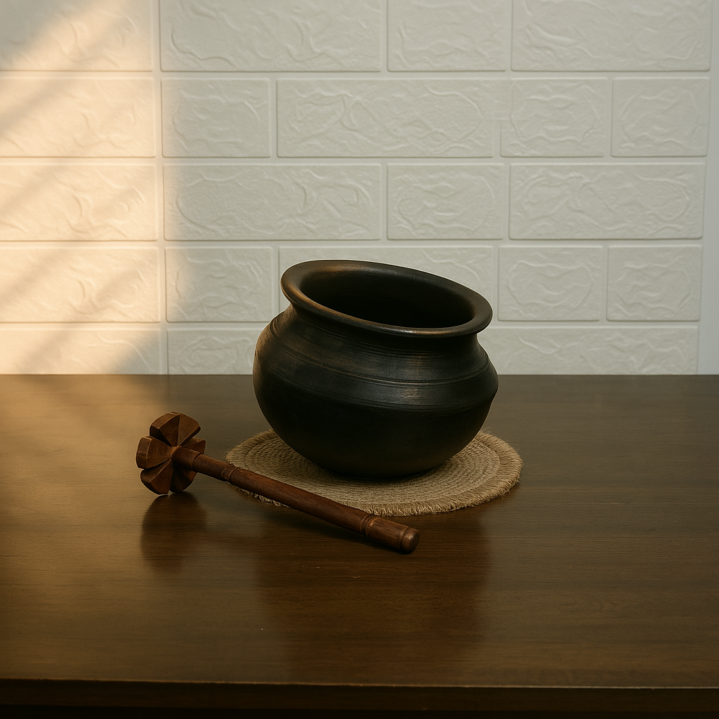 Clay Kodam Curry & Rice Chatti Black
