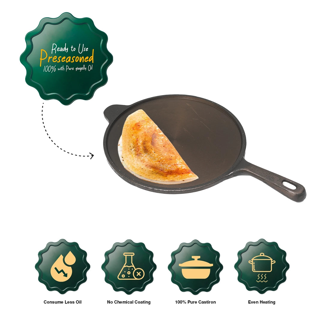 Dosa Tawa With Long Handle Pre Seasoned
