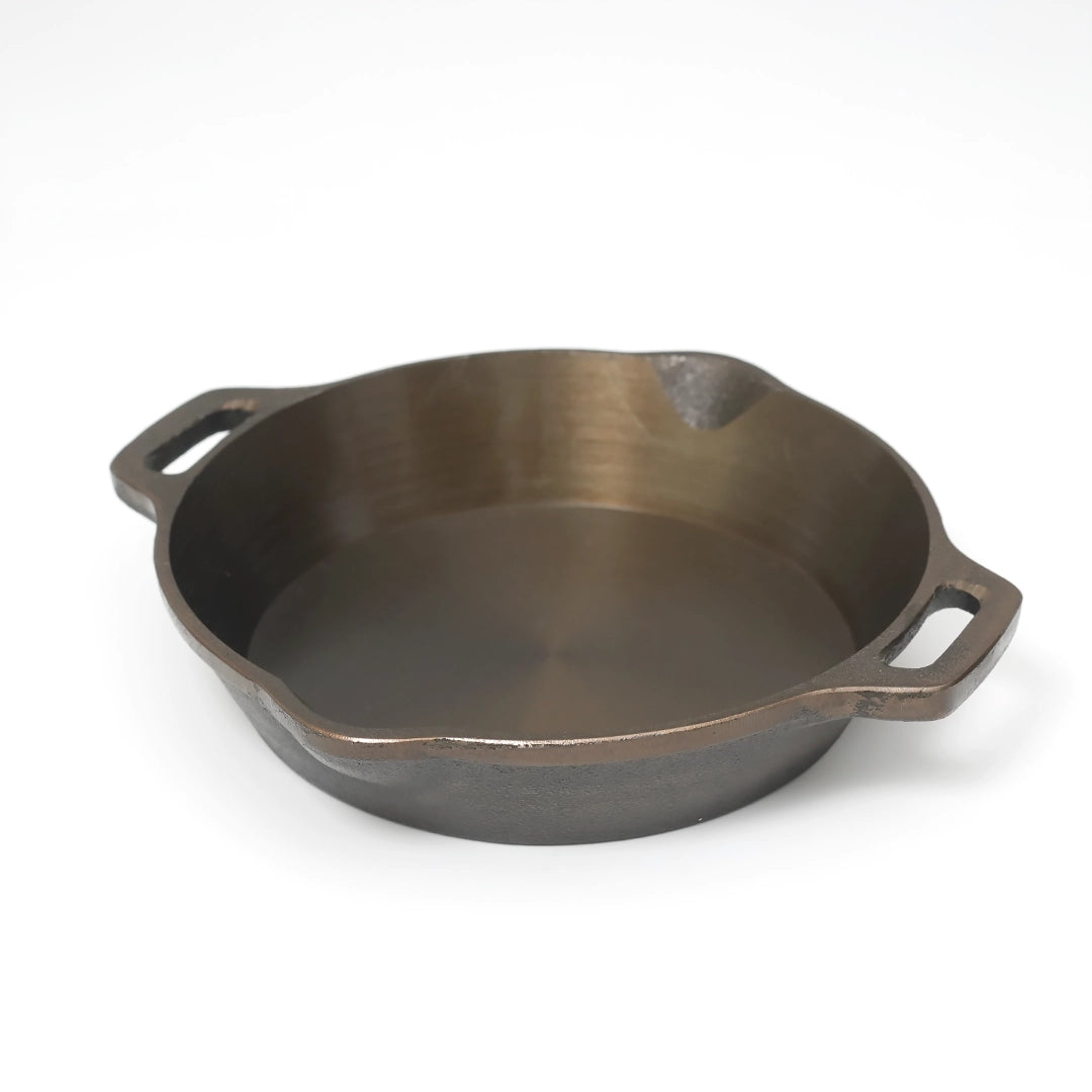 Pure castIron Combo Set - Single handle Dosa Tawa 12inch + 8.5inch Double hand Skillet + 10inch Flat Base Kadai + Free Pure Iron Tadka Pan - Combo
