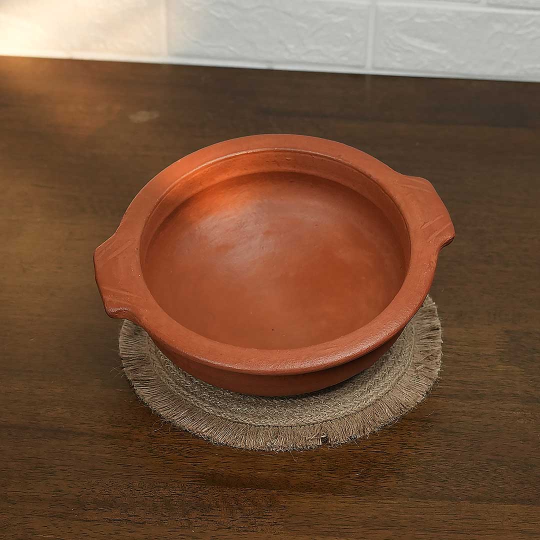 Fancy Normal Double Handle Clay Curry Chatti
