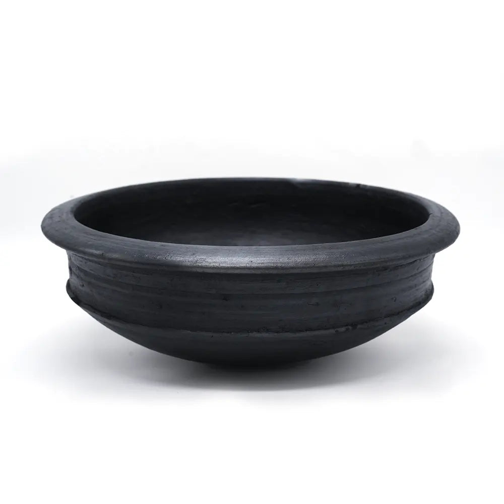 Fish Curry Chatti Black Clay With Lid & With Out Lid