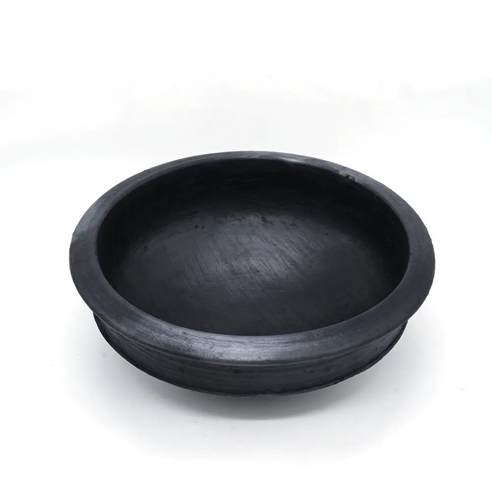 Fish Curry Chatti Black Clay With Lid & With Out Lid