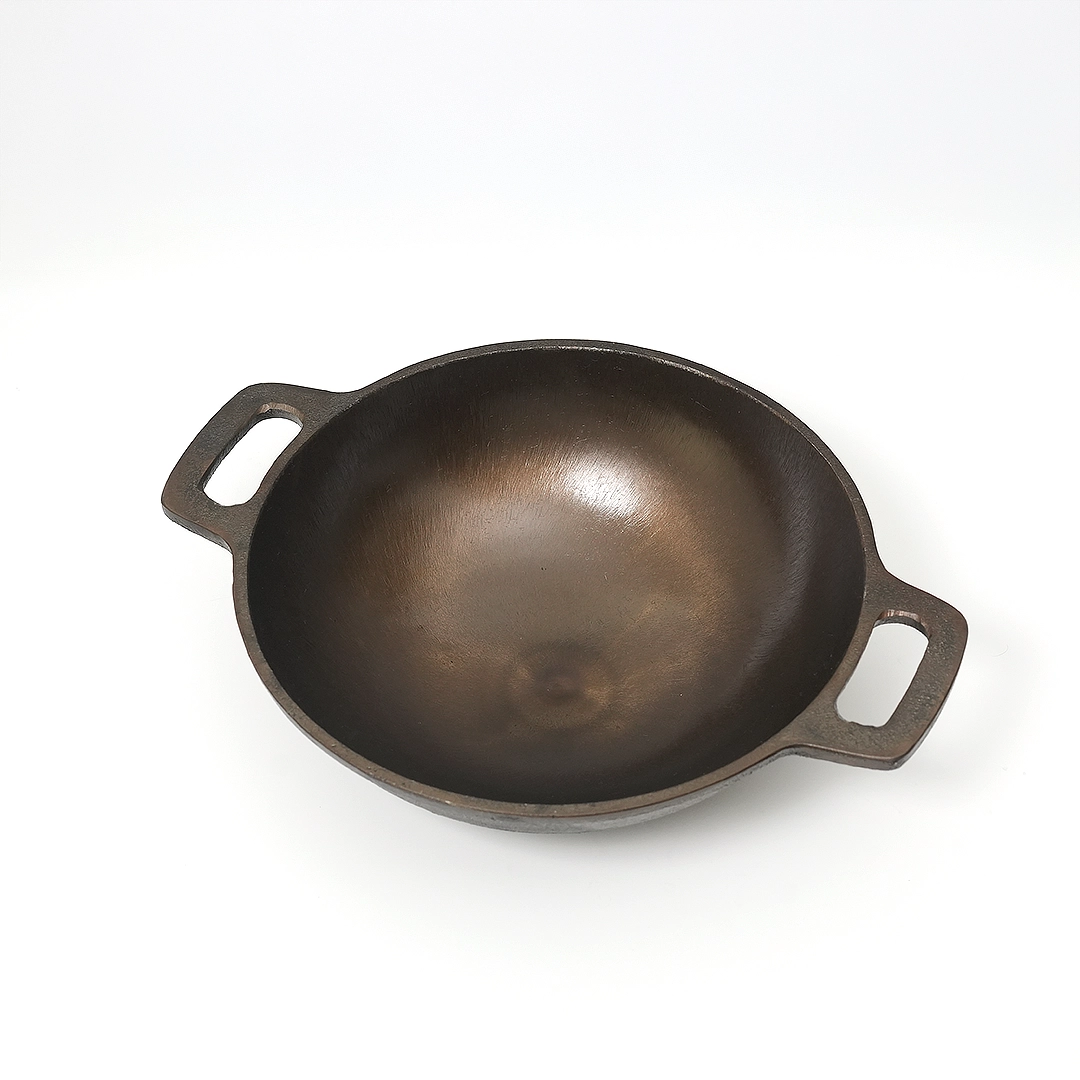 Pure Castiron Smooth Finish Kadai / Cheenachatti Pre Seasoned