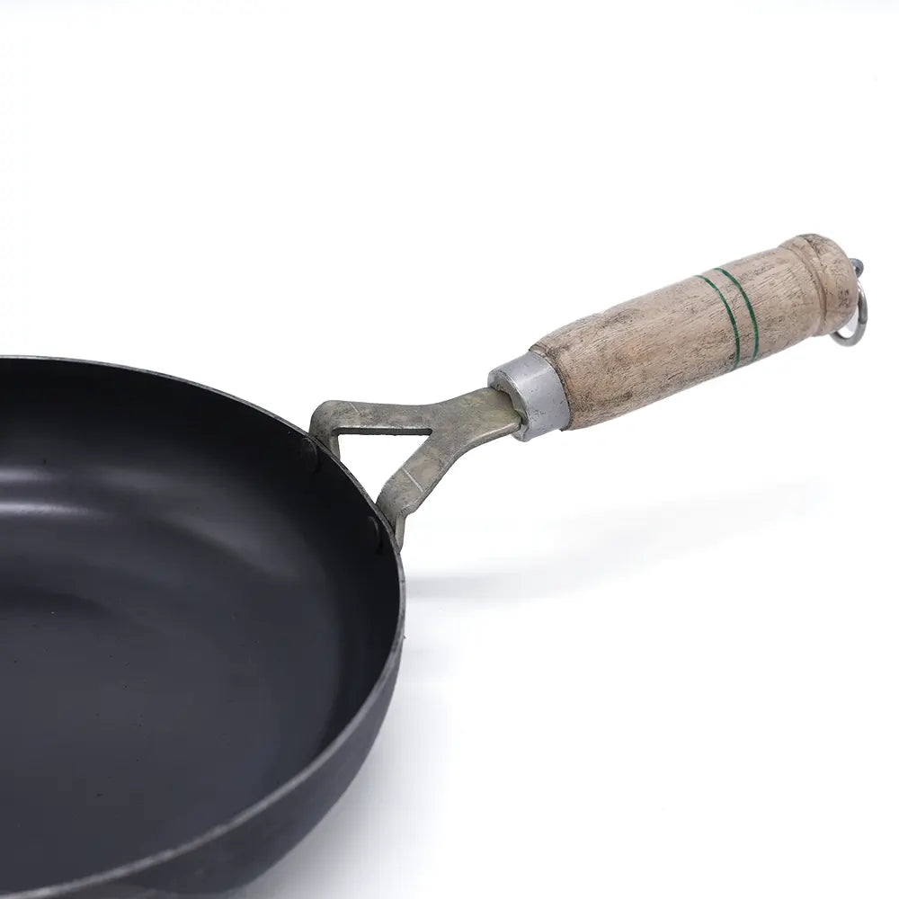 Pure Iron Fry Pan With Wooden Handle 10inch