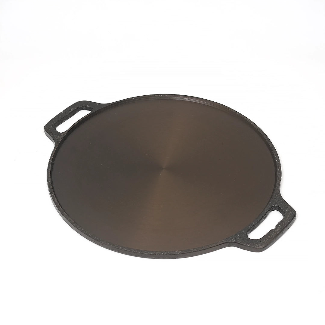 Pure castIron Combo Set - Double Handle Dosa Tawa 11inch + Appachatti 8.5inch + Super Seasoned 9inch kadai + Free Iron Tadka Pan