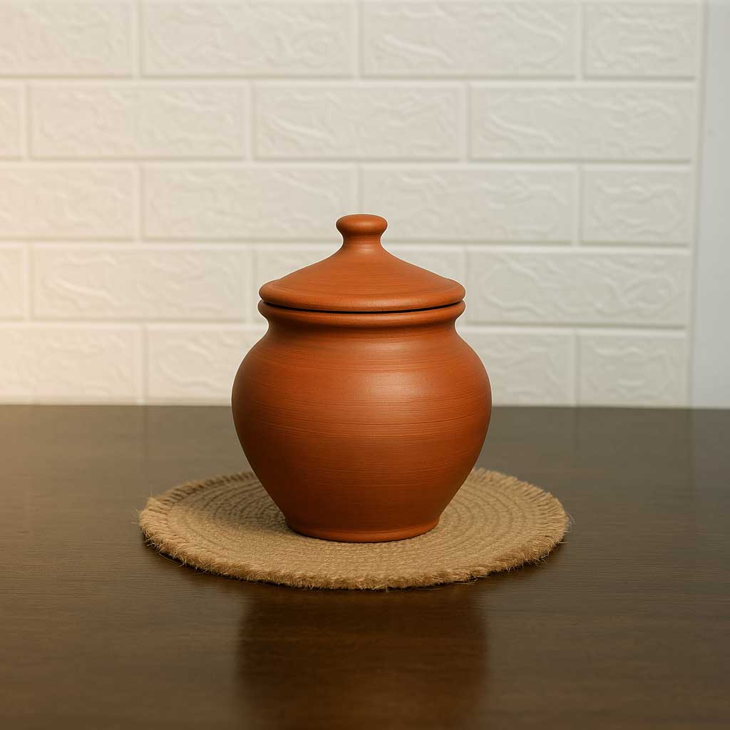 Red Curd Clay Pot With Lid