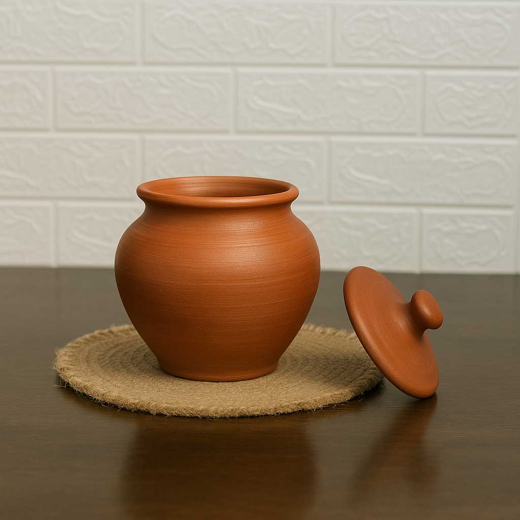 Red Curd Clay Pot With Lid