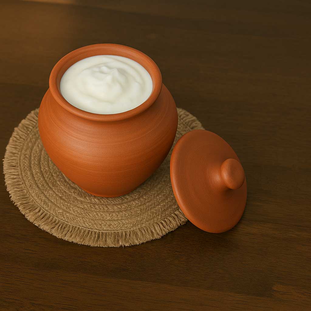 Red Curd Clay Pot With Lid