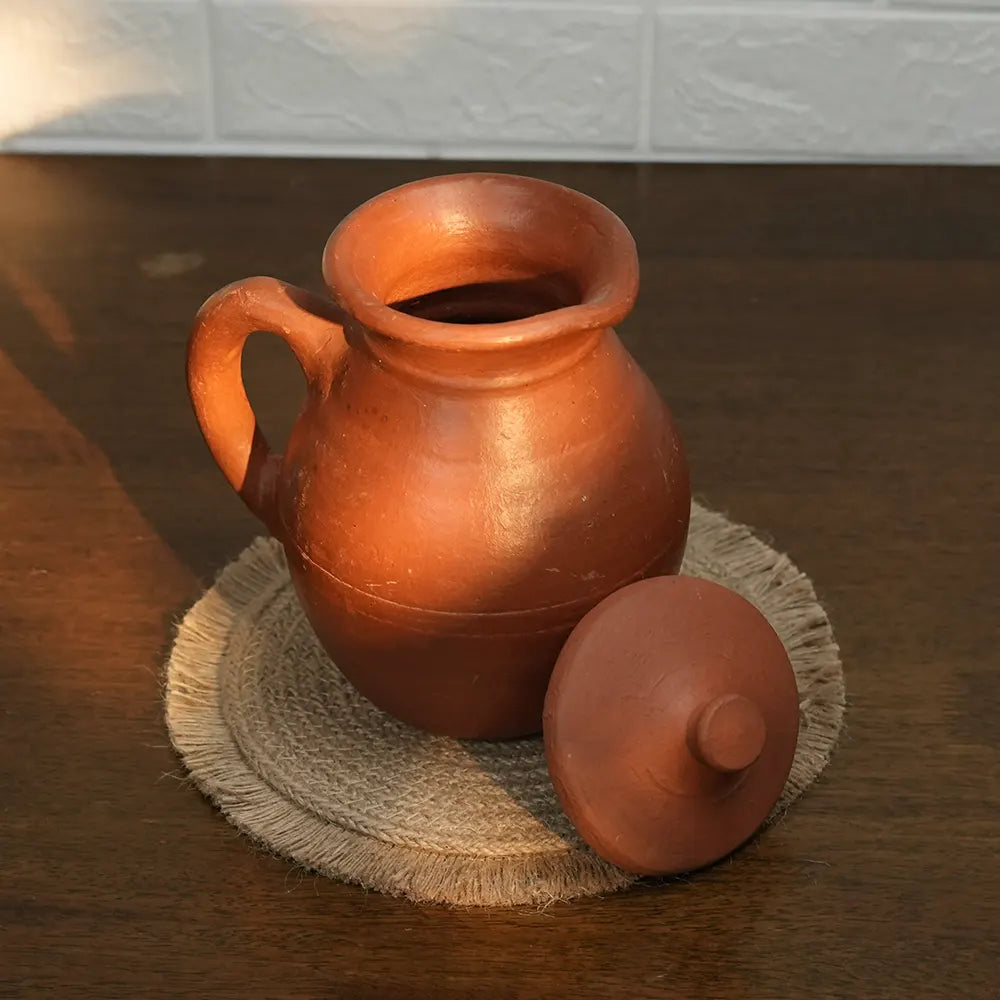 Red Clay Jug With Lid