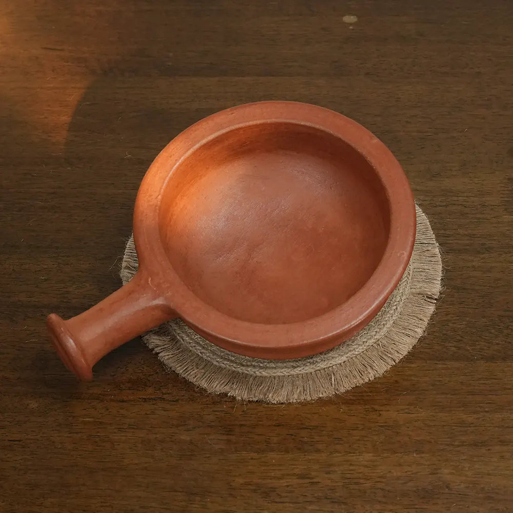 Red Clay Curry Chatti With Handle