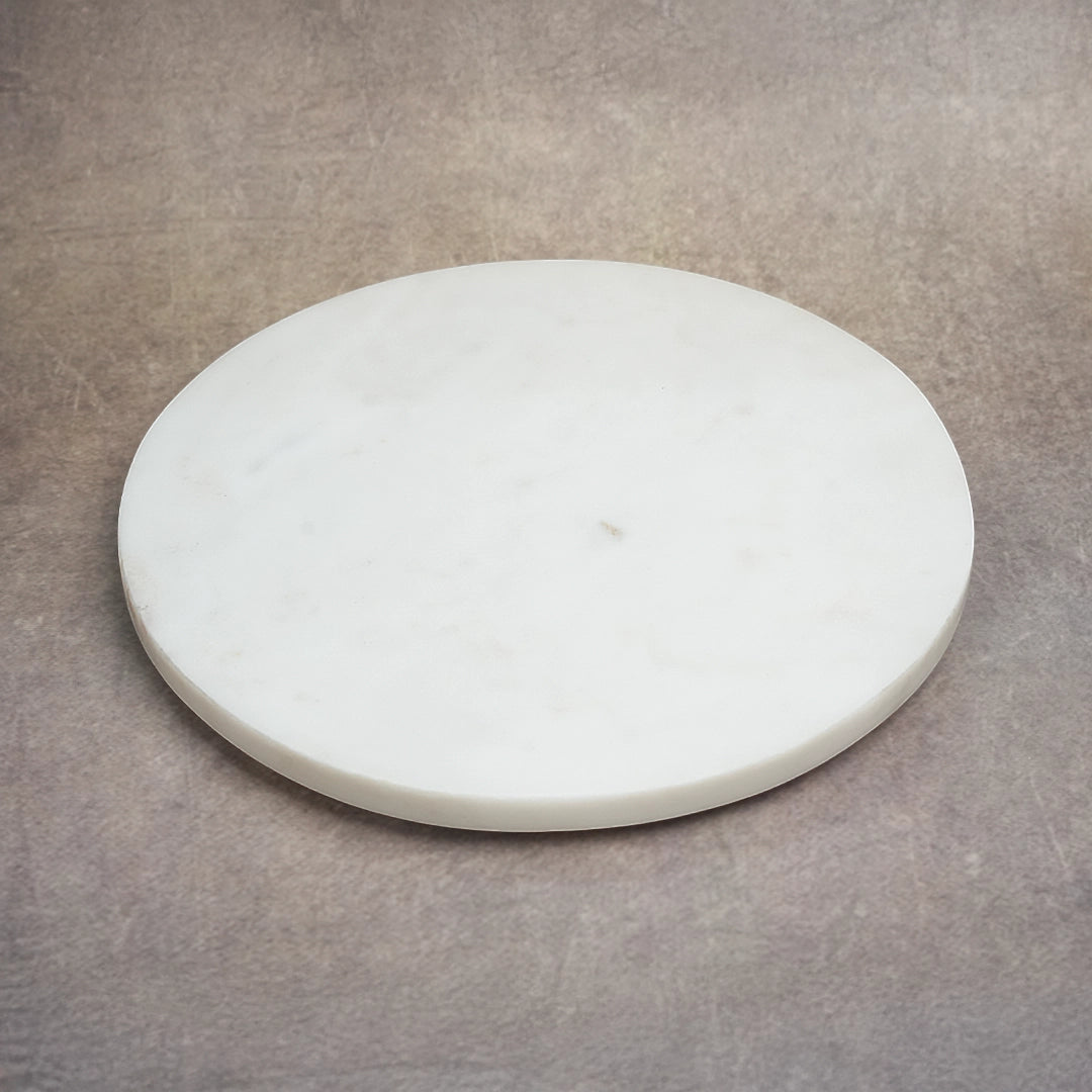 White Marble Chakla Belan with Stand