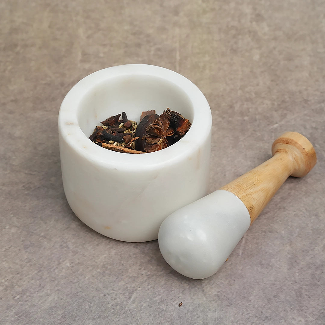 White Marble Mortar and Pestle