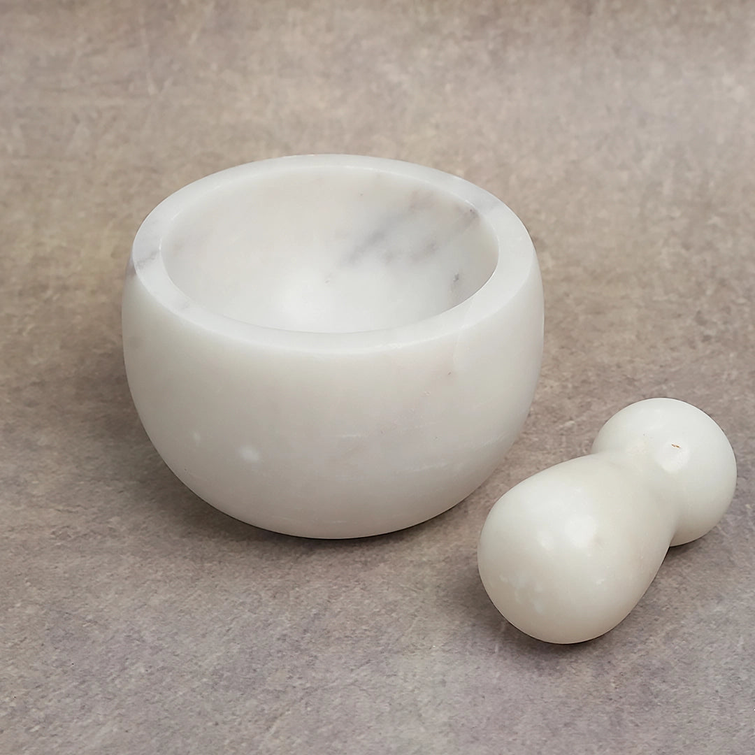 White Marble Mortar and Pestle