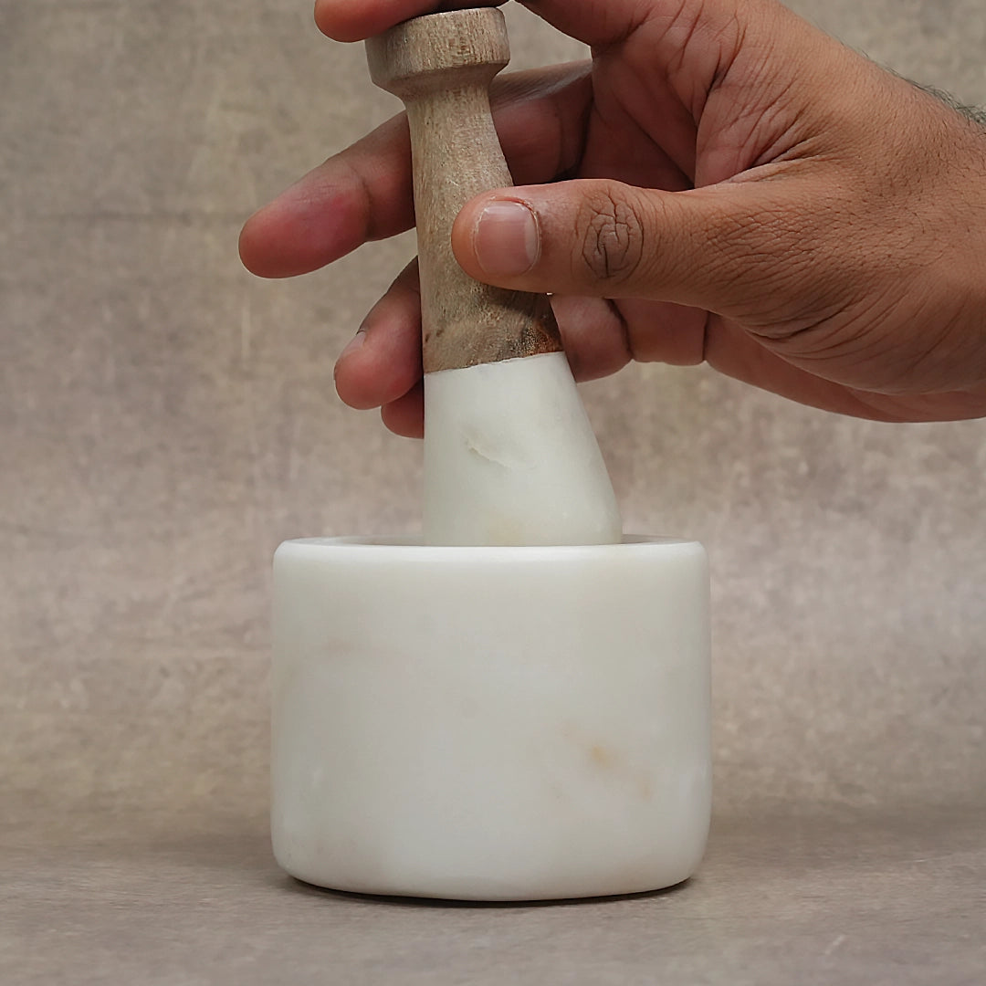 White Marble Mortar and Pestle