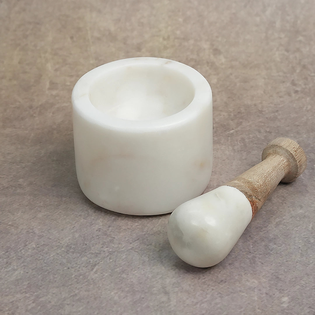 White Marble Mortar and Pestle