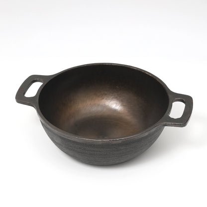 Very Deep Castiron Kadai Pre Seasoned Double Handle 10inch