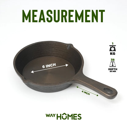 6inch Pure Seasoned Castiron Small Skillet