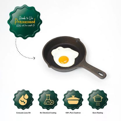 6inch Pure Seasoned Castiron Small Skillet