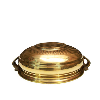 Brass Traditional Sheet Urli Bowl for Decoration Dual Handle