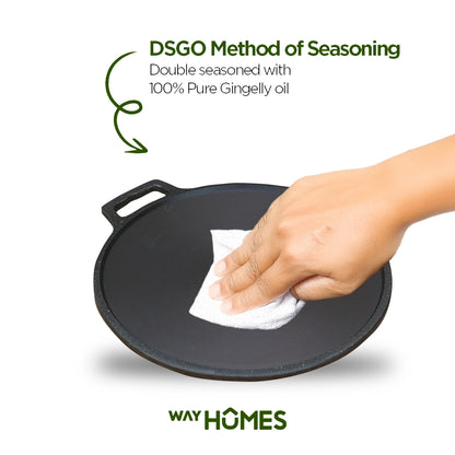 Cast Iron Dosa & Roti Tawa Pre seasoned Single Handle