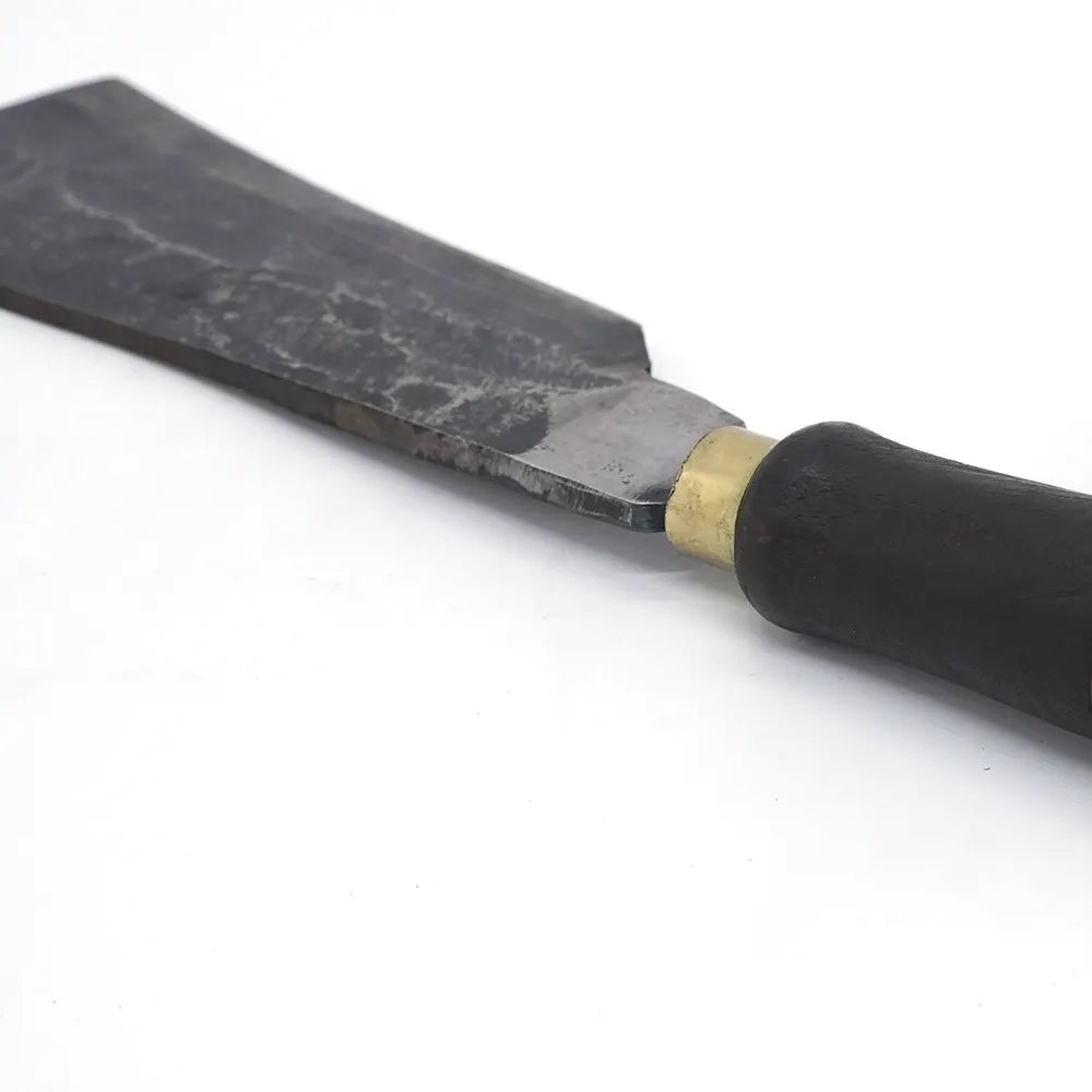 Coconut Breaking Vettukathi – Handmade LeafSpring Blade, Black Rosewood Handle for Easy Coconut Cracking