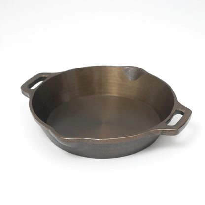 Pure castIron 2 set Combo - 7 Cavity Paniyarakallu / Unniyappa Kallu + Double Handle Skillet 9.5inch + FREE Urukku Knife