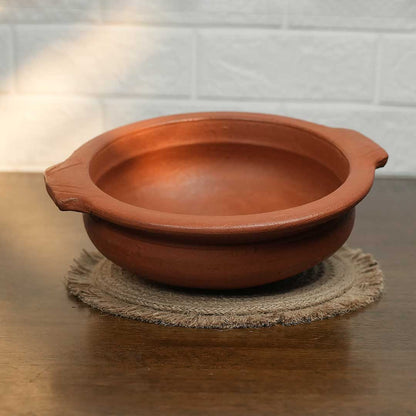 Fancy Normal Double Handle Clay Curry Chatti