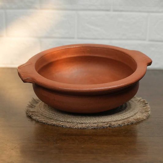 Fancy Normal Double Handle Clay Curry Chatti