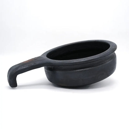 Fancy Handle Black Clay Chatti