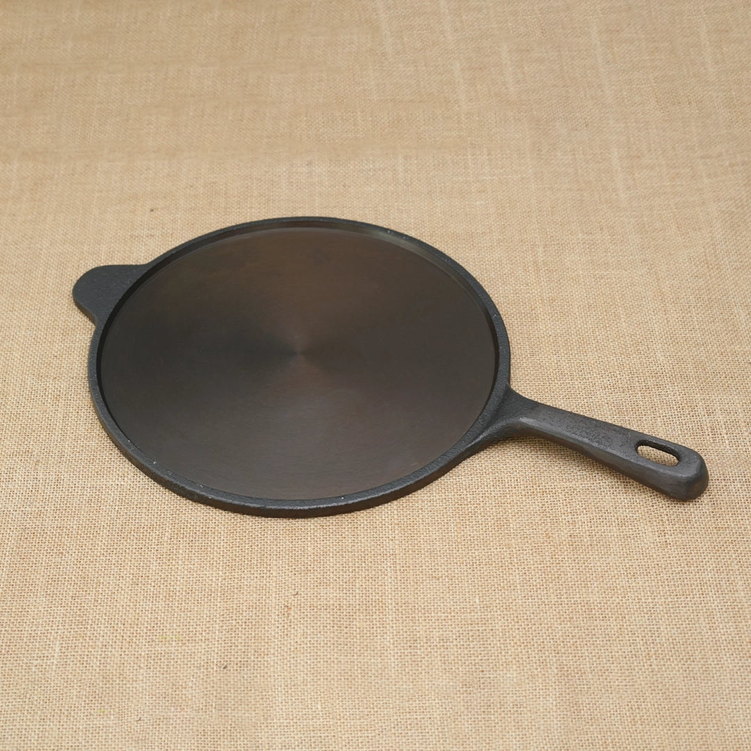 Pure Castiron Combo 2 Set - 11inch Dosa Tawa long handle + 8inch Kadai + FREE Urukku Knife