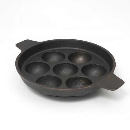 Pure castIron 3 set Combo - 7 Cavity Paniyarakallu + Double handle Dosa Kallu 11inch + Appachatti + FREE Tadka Pan