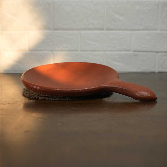 Red Roti Tawa Clay With Handle