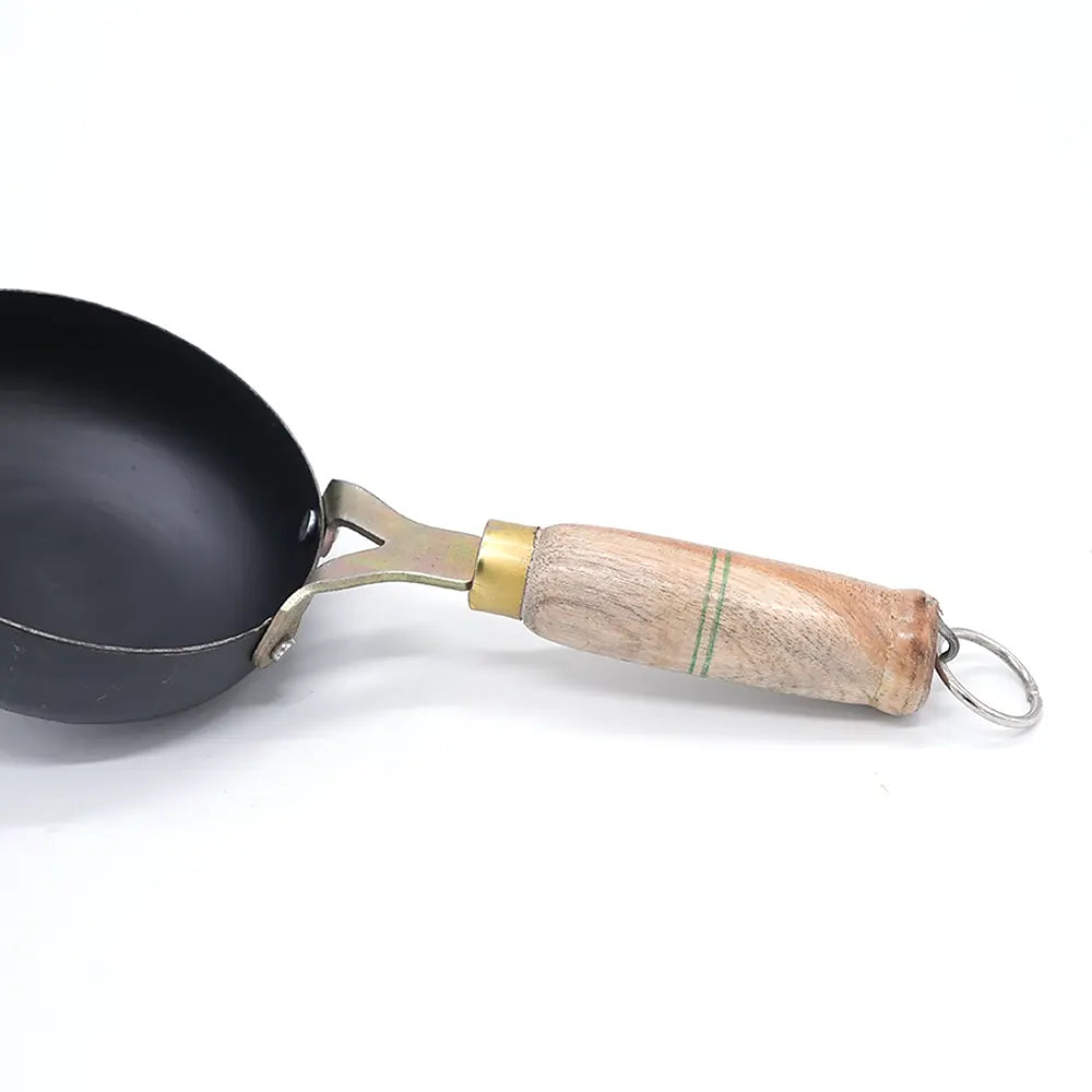 Tadka Pan Iron with Wooden Handle 5-Inch