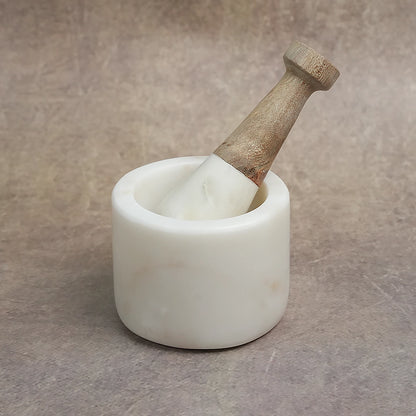White Marble Mortar and Pestle