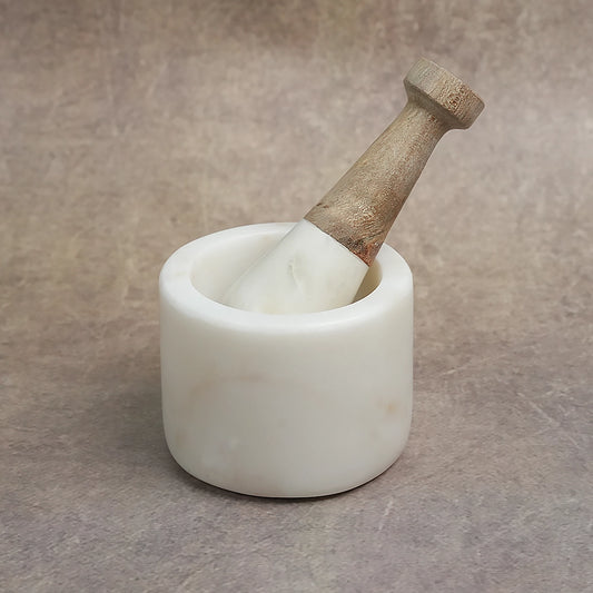 White Marble Mortar and Pestle