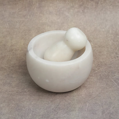 White Marble Mortar and Pestle