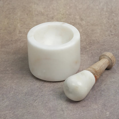 White Marble Mortar and Pestle