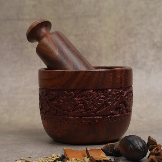 Wooden Mortar and Pestle